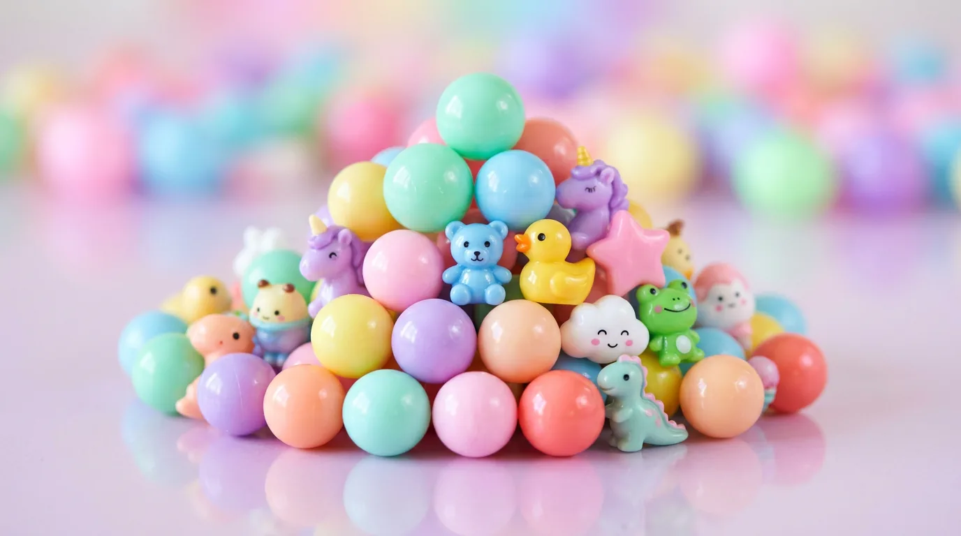 Gros plan sur billes jouets brillantes empilées