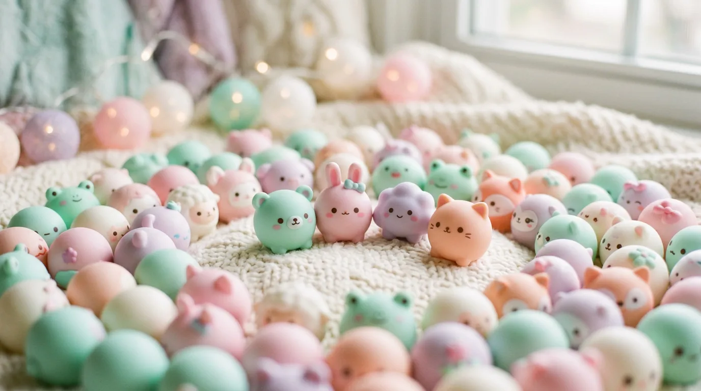 Collection pastel de petites billes personnages