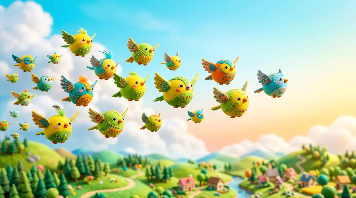 Figurines billes style oiseau colorées sur perchoir miniature