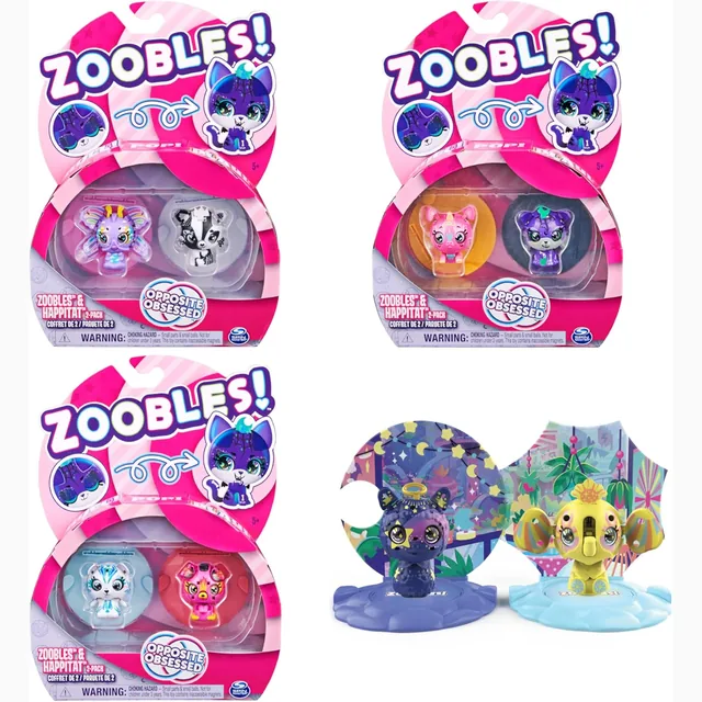 Zoobles pack deux animaux avec maisons magiques